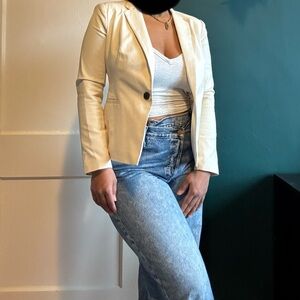 Philosophy Cream Blazer with Polka Dot Lining